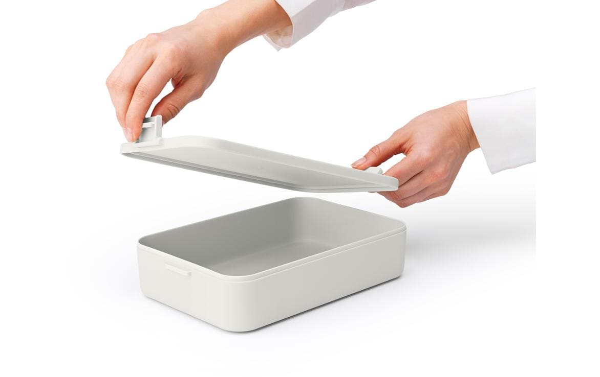 Brabantia Make & Take – Lunchbox 2 l, 25,5 × 16,7 × 6 cm, Kunststoff, Hellgrau