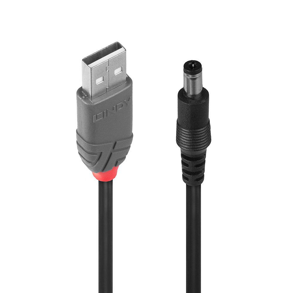 Lindy USB-Kabel, USB-A zu DC 5,5/2,1 mm, 1,5 m