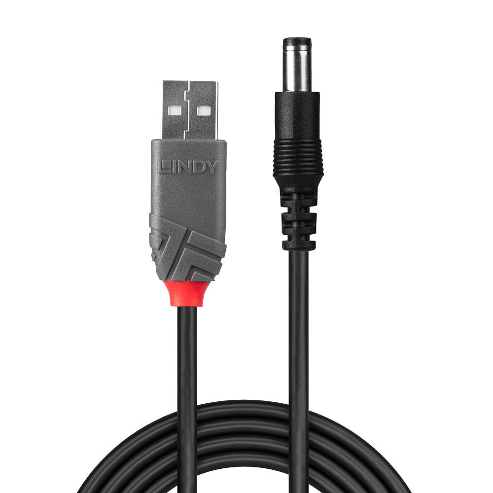 Lindy USB-Kabel, USB-A zu DC 5,5/2,1 mm, 1,5 m