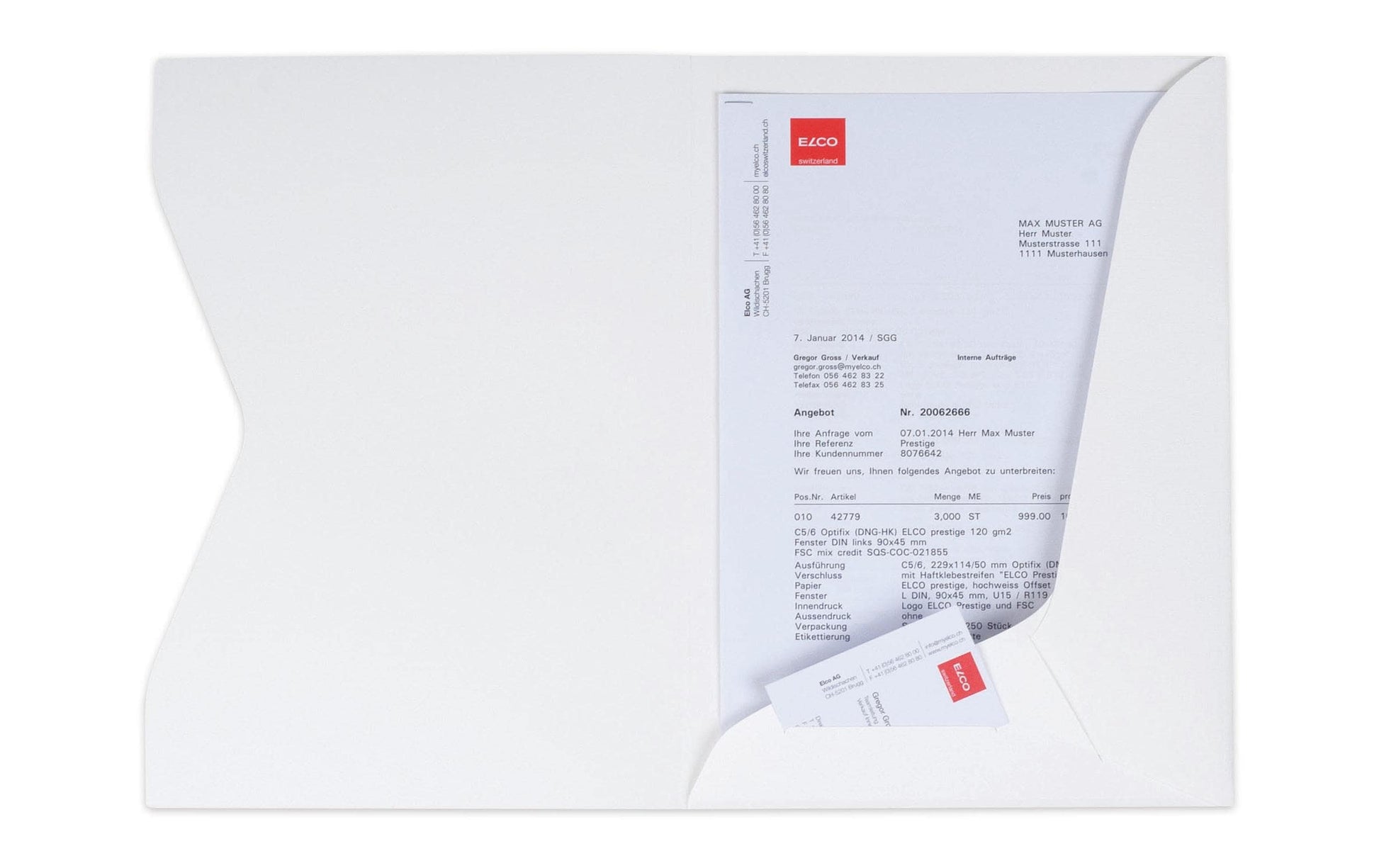 Elco Konferenzmappe Prestige, für A4 – weiss, 10er-Pack