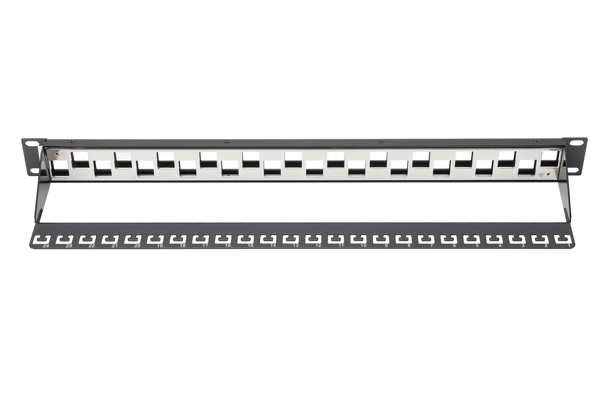 Digitus Modulares Patchpanel – Cat6a, 10G, 24× RJ‑45, 19", Schwarz