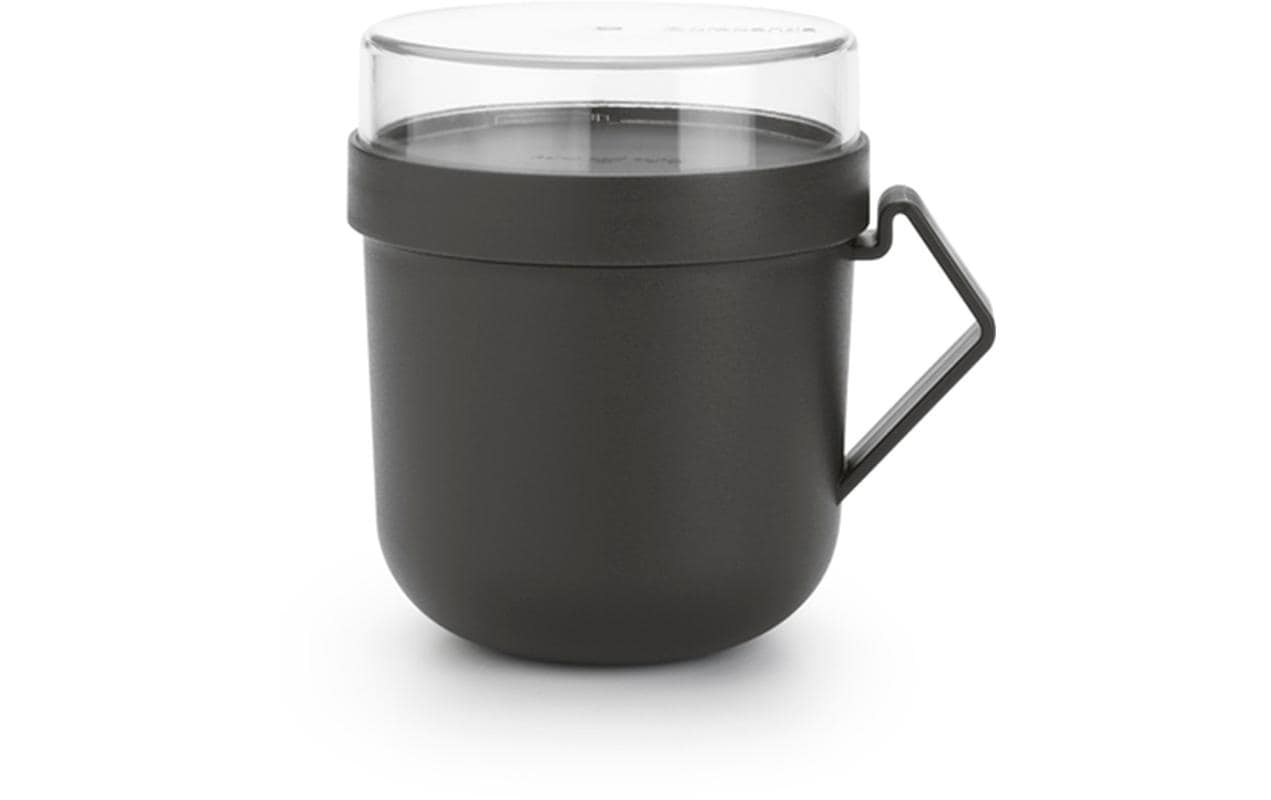 Brabantia Suppentasse Make & Take – 600 ml, Ø 11,0 cm, H 13,0 cm, Kunststoff, mit Deckel, auslaufsicher