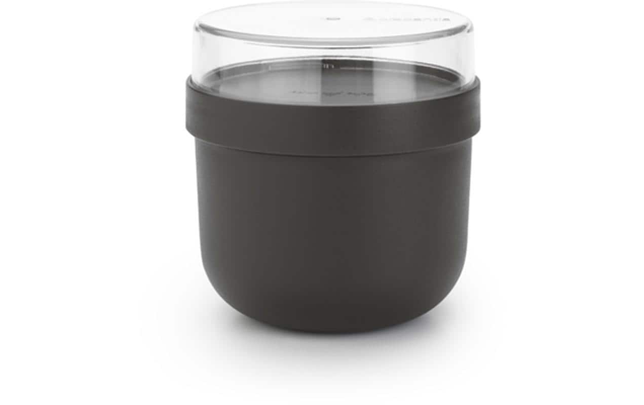Brabantia Müeslischale Make & Take – 0,5 l, Ø 11,0 cm, Kunststoff, Dunkelgrau, mit Deckel, auslaufsicher