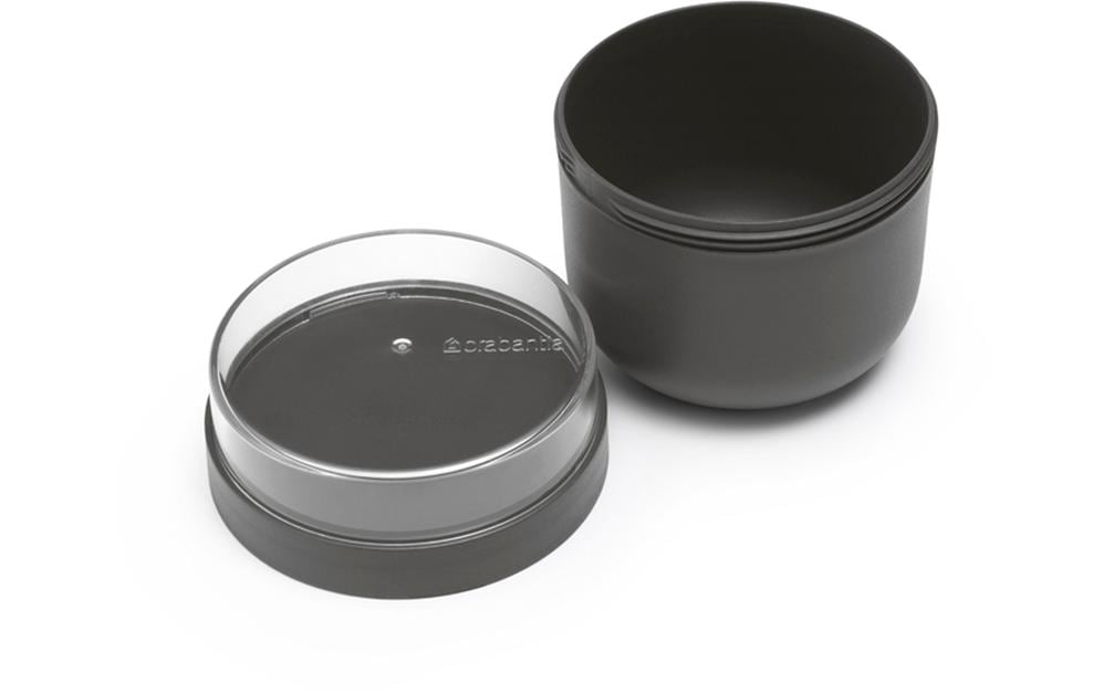 Brabantia Müeslischale Make & Take – 0,5 l, Ø 11,0 cm, Kunststoff, Dunkelgrau, mit Deckel, auslaufsicher