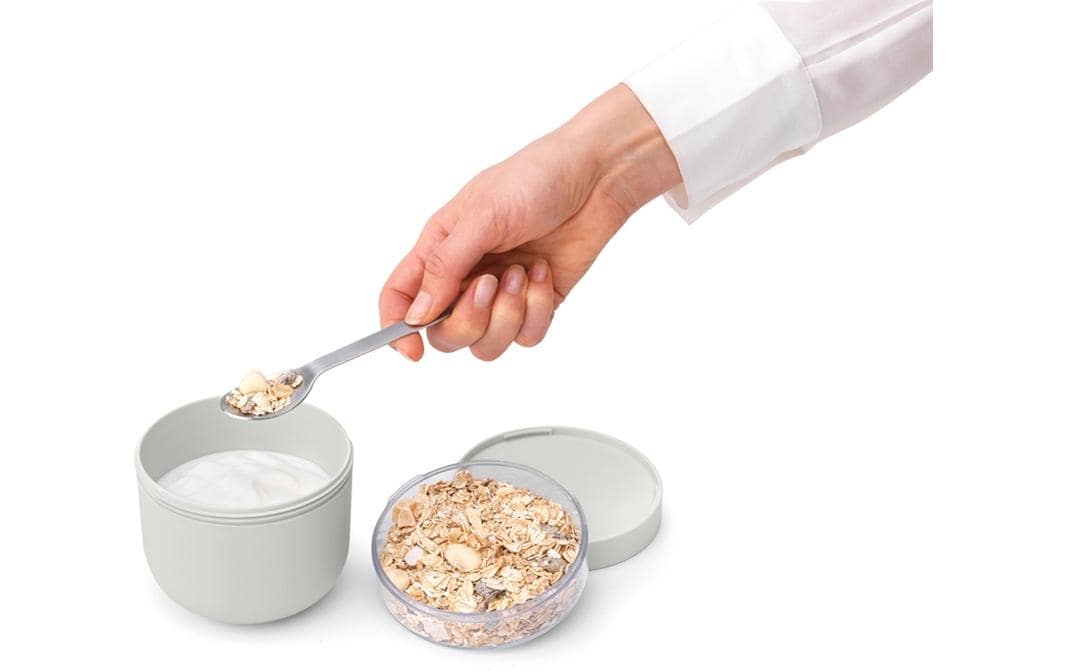 Brabantia Müeslischale Make & Take – 500 ml, Ø 11 cm, H 11,1 cm, Kunststoff, mit Deckel, spülmaschinenfest