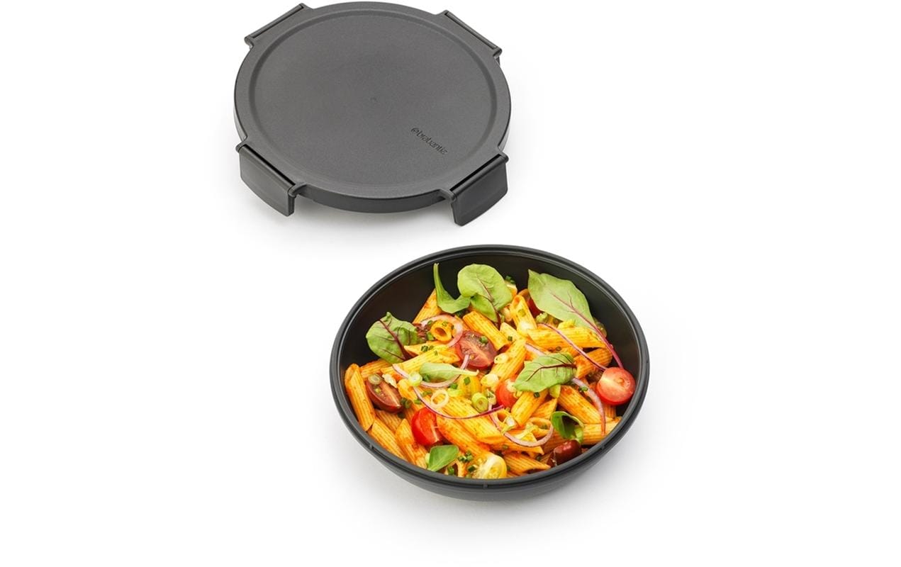 Brabantia Make & Take – Lunchbox 1 l, Ø 21,5 × 6 cm, Kunststoff, Dunkelgrau