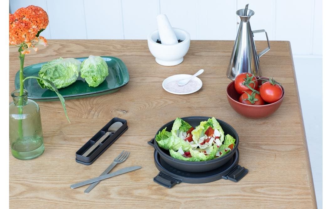 Brabantia Make & Take – Lunchbox 1 l, Ø 21,5 × 6 cm, Kunststoff, Dunkelgrau