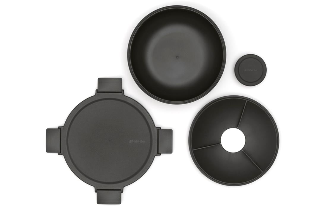 Brabantia Salatschüssel Make & Take – 1,3 l, Ø 21,0 cm, Kunststoff, mit Deckel, auslaufsicher