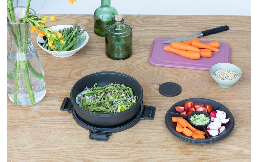 Brabantia Salatschüssel Make & Take – 1,3 l, Ø 21,0 cm, Kunststoff, mit Deckel, auslaufsicher