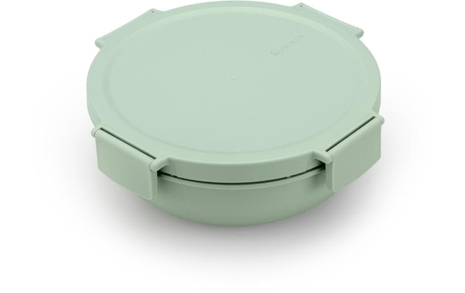 Brabantia Salatschüssel Make & Take – 1,3 l, Ø 21,0 cm, H 7,5 cm, Kunststoff, Hellgrün, mit Deckel