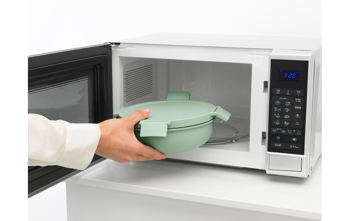 Brabantia Salatschüssel Make & Take – 1,3 l, Ø 21,0 cm, H 7,5 cm, Kunststoff, Hellgrün, mit Deckel