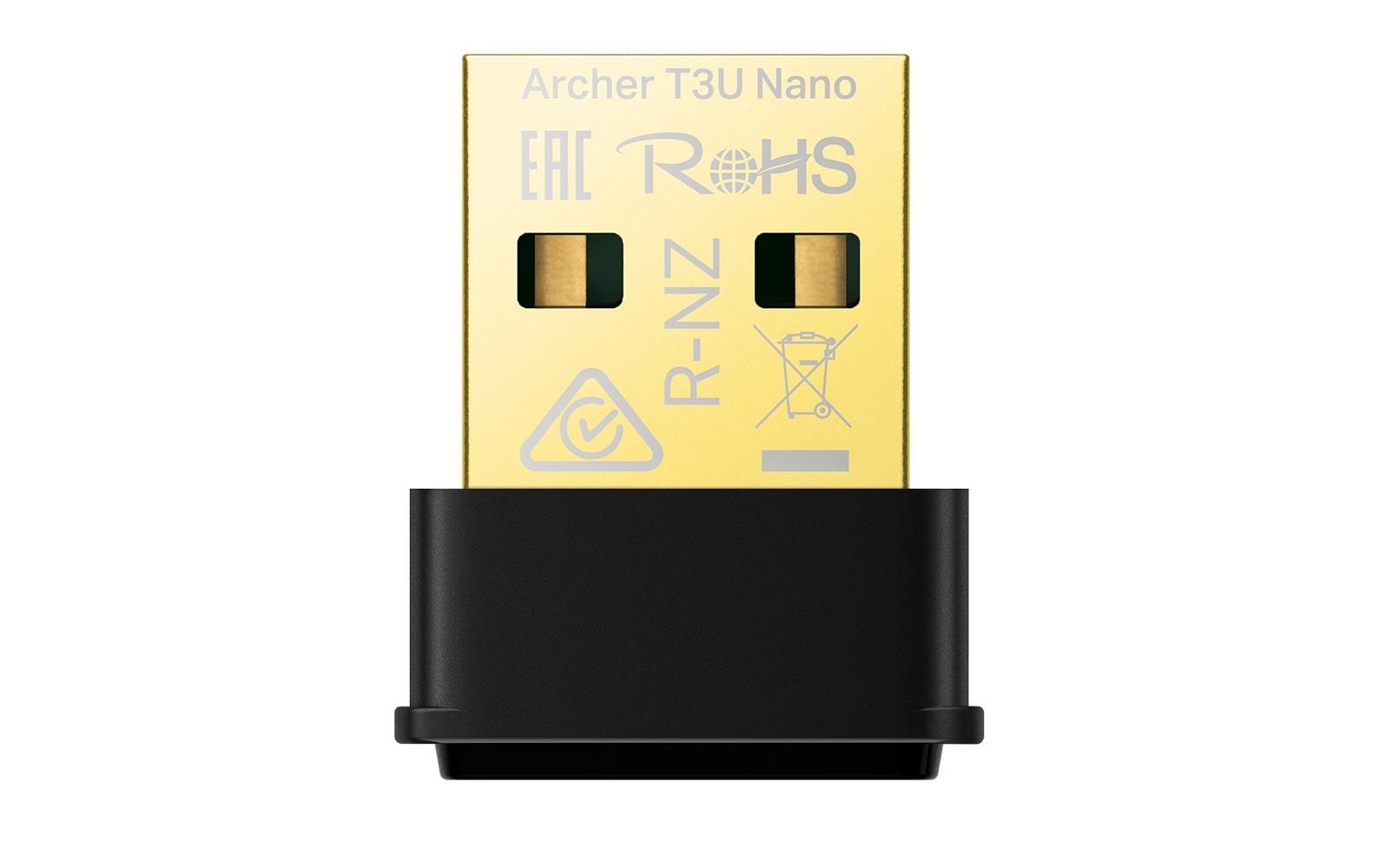 TP-Link Archer T3U Nano USB-WLAN-Adapter – Wi-Fi 5 (802.11ac), Dual-Band, 1267 Mbit/s, USB 2.0