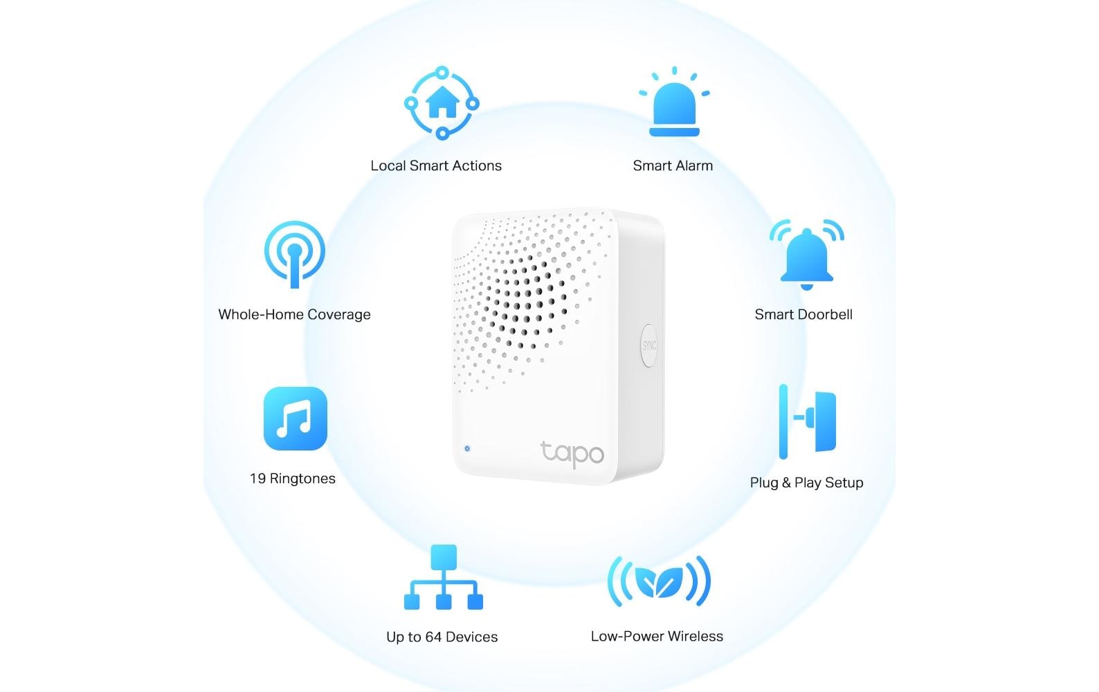 TP-Link Tapo Fernbedienung – Alarm, für WLAN, 868,0 MHz, weiss, H100