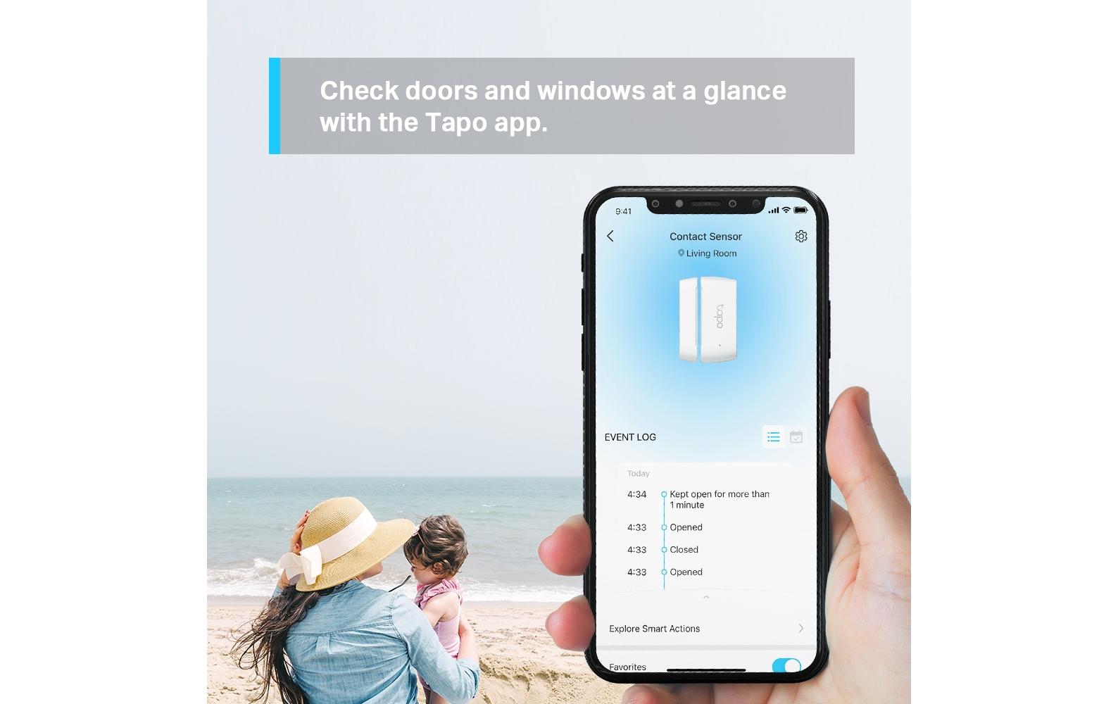 TP-Link Tapo – Tür-/Fensterkontakt, Funk, CR2032