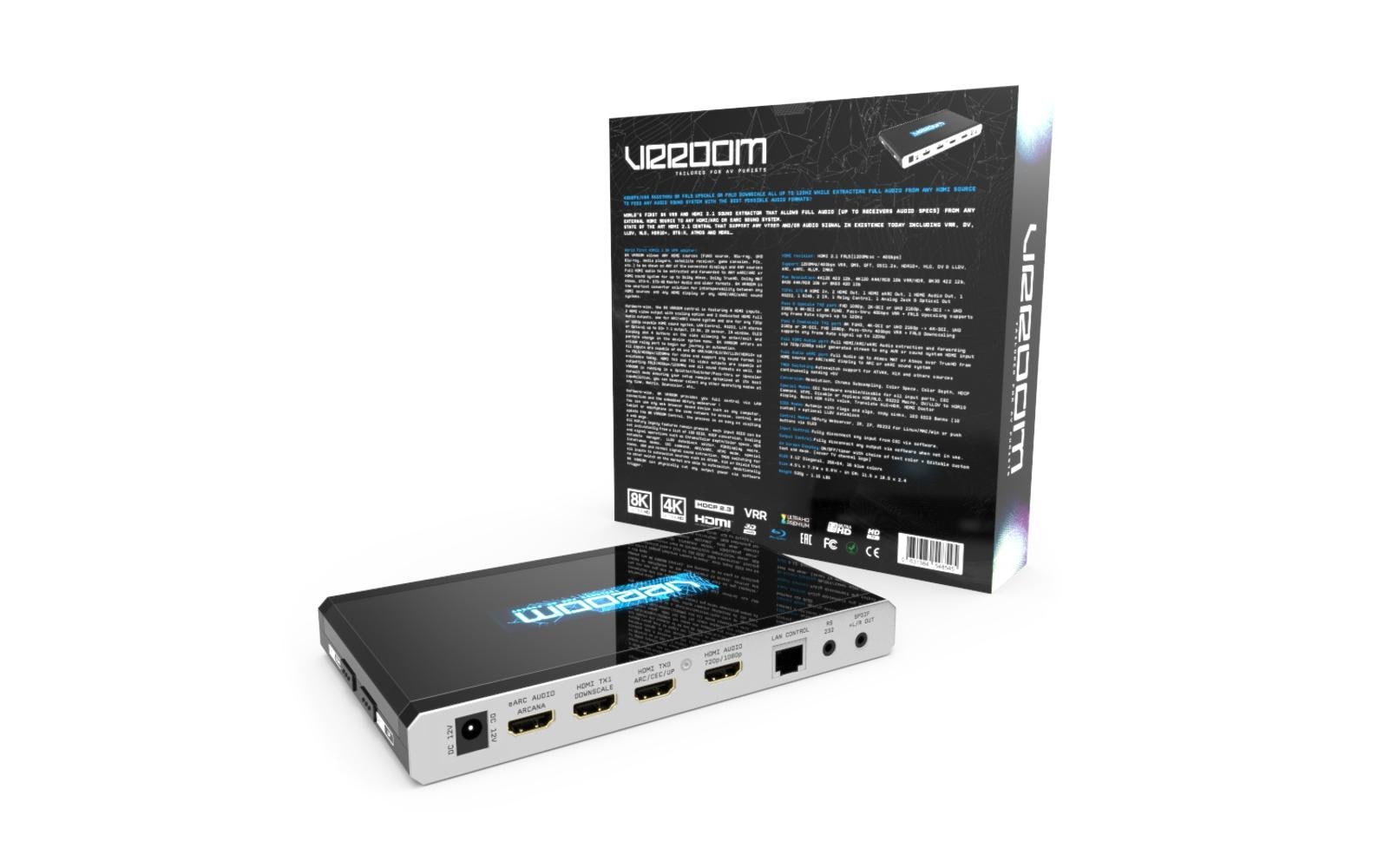 HDFury VRROOM 8K – HDMI-Matrix 4×2, 40 Gbit/s, EDID-Management, RS-232