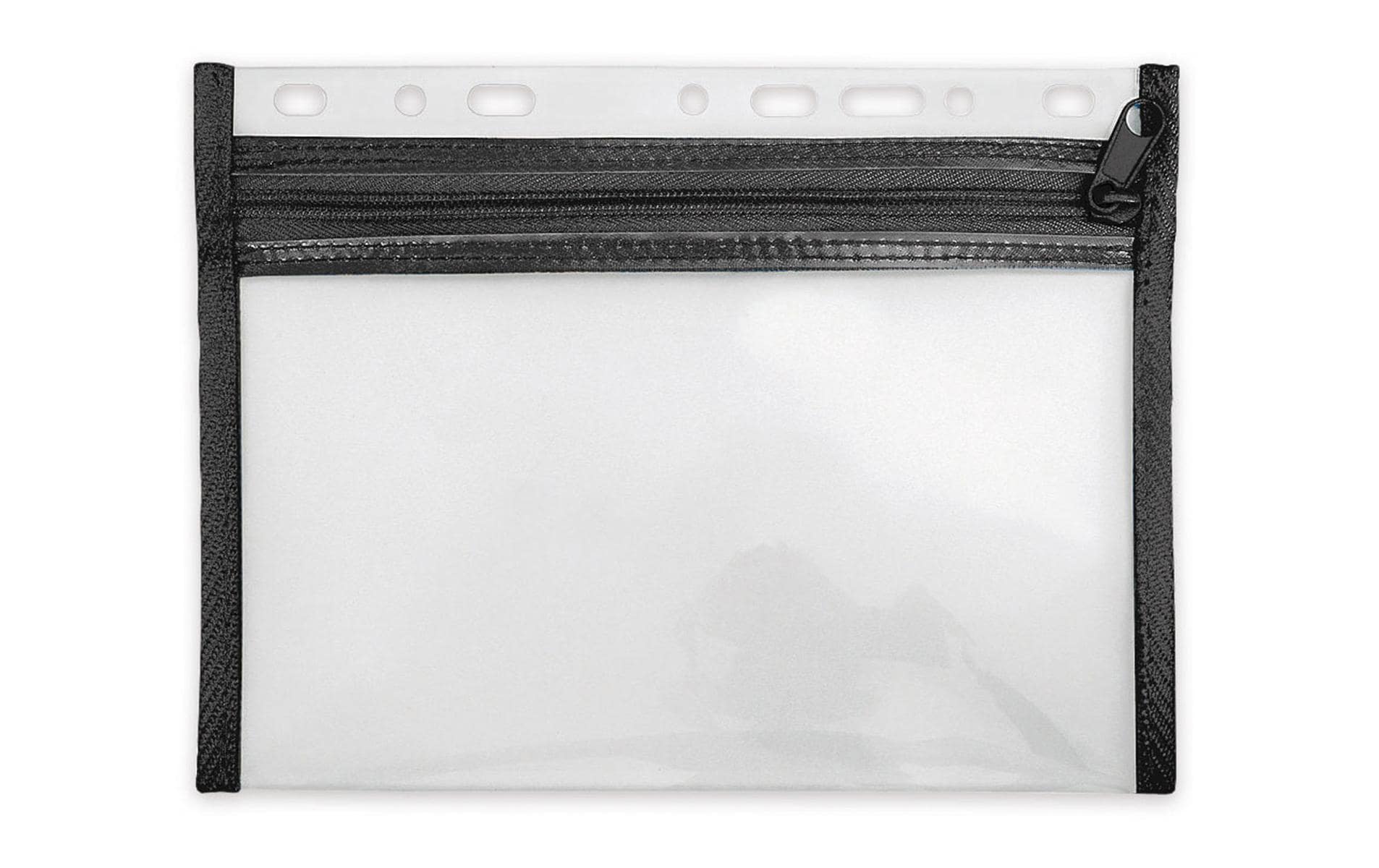 Elco Velobag Reissverschlusstasche 74802.20 A5 Quer, PP-Folie, zum Abheften, Schwarz, Transparent – 10 Stück