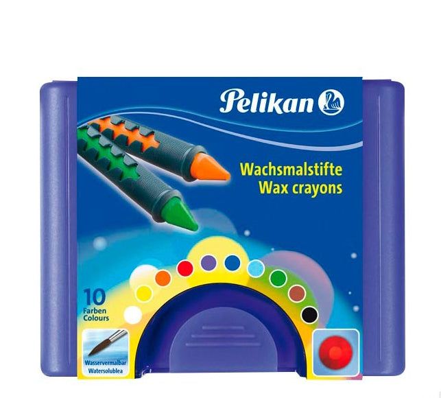 Pelikan Griffix Wachsmalkreiden – 10 Farben, rund, Box