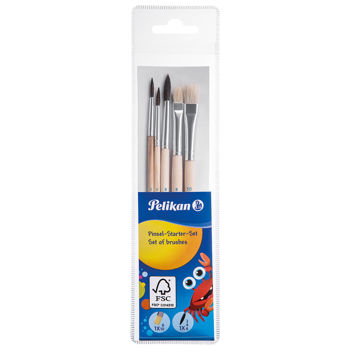 Pelikan Pinsel-Set – Schweinsborsten, Grössen 2/4/6/10, 5er-Set