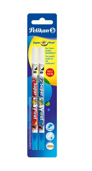 Pelikan Tintenlöscher Super Pirat 850B – F/B, für königsblaue Tinte – 2 Stk., Blister
