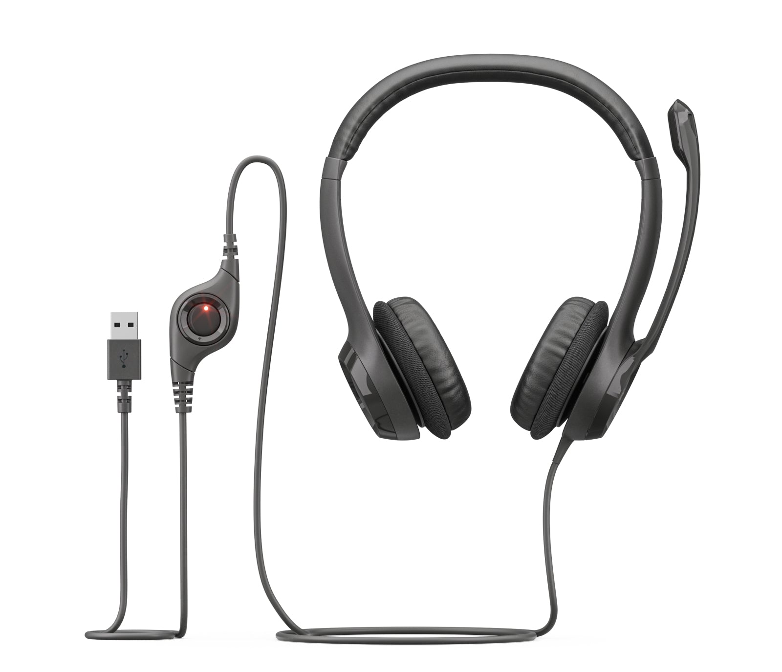 Logitech H390 Office-Headset – On-Ear, Stereo, Kabel, USB-A, Schwarz