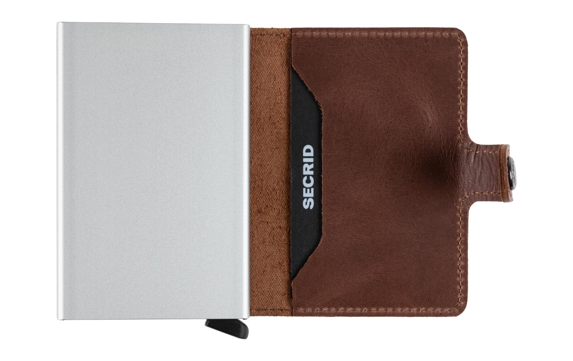 Secrid Kartenetui – RFID-Schutz – 4–6 Karten, 65 × 102 × 21 mm – Silber – Leder – Miniwallet