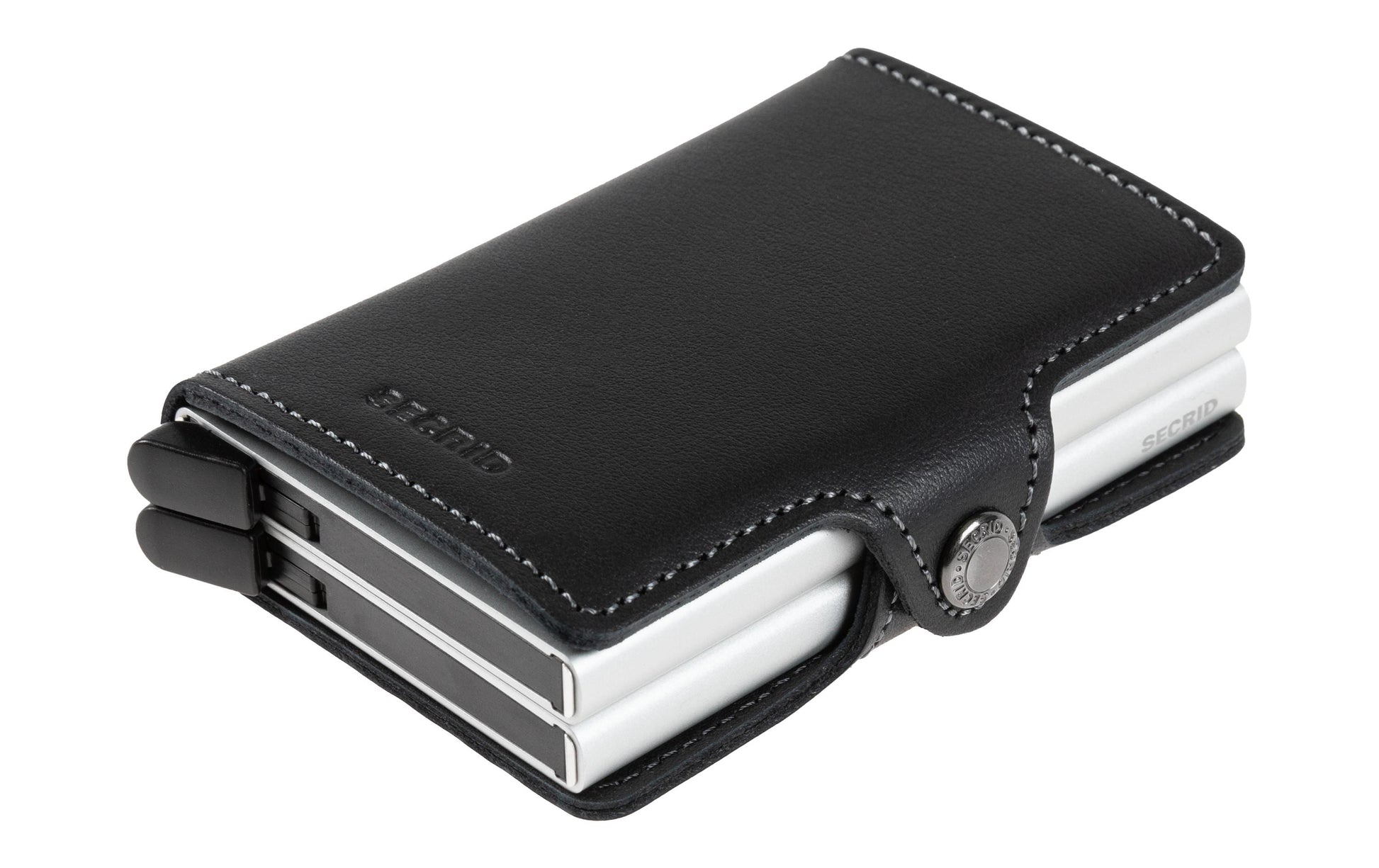 Secrid Kartenetui Twinwallet – mit RFID-Schutz, Slider-Verschluss – 70×102×25 mm – 8–12 Karten – Schwarz