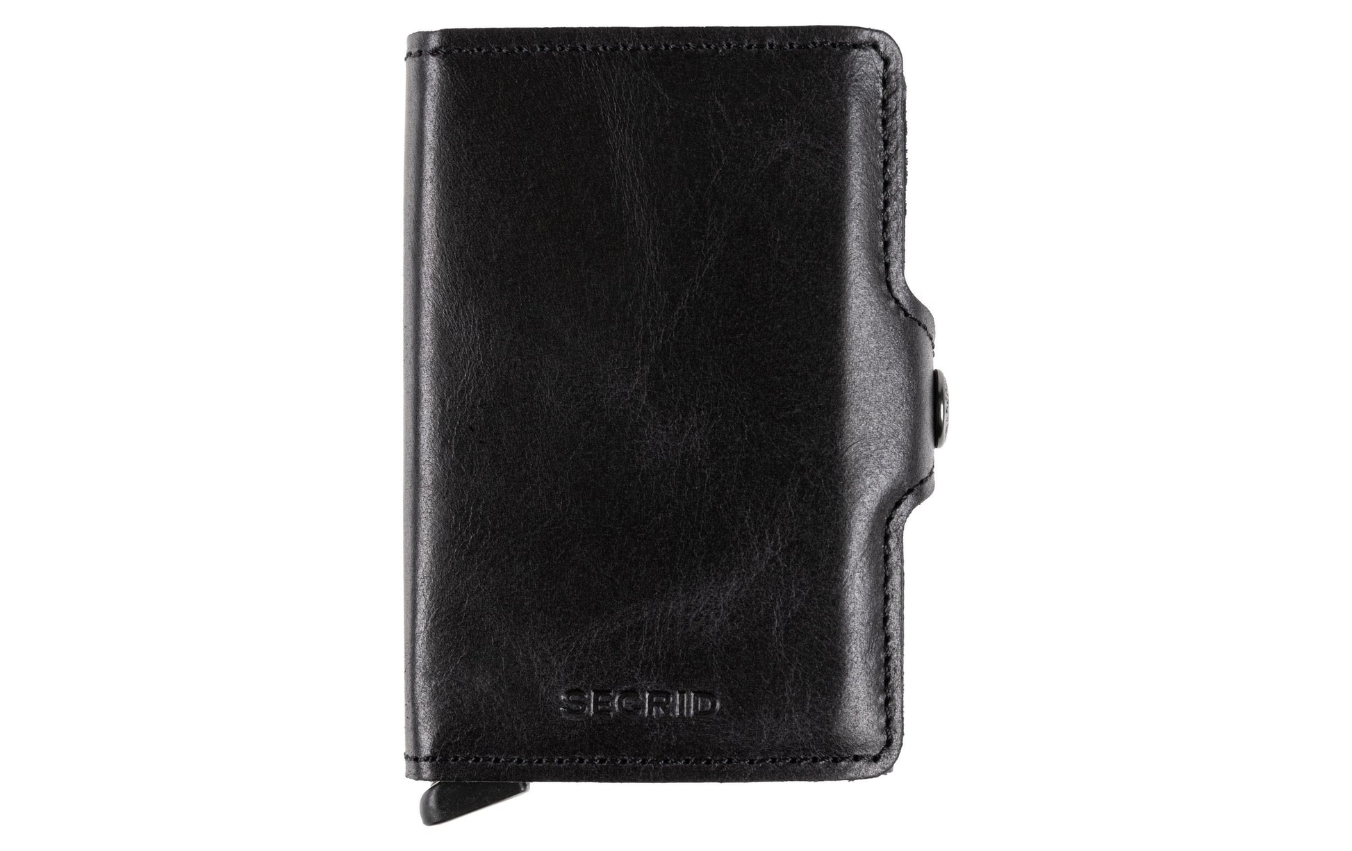 Secrid Twinwallet Brieftasche – RFID-Schutz – 70 × 102 × 25 mm – Schwarz – Aluminium, Leder
