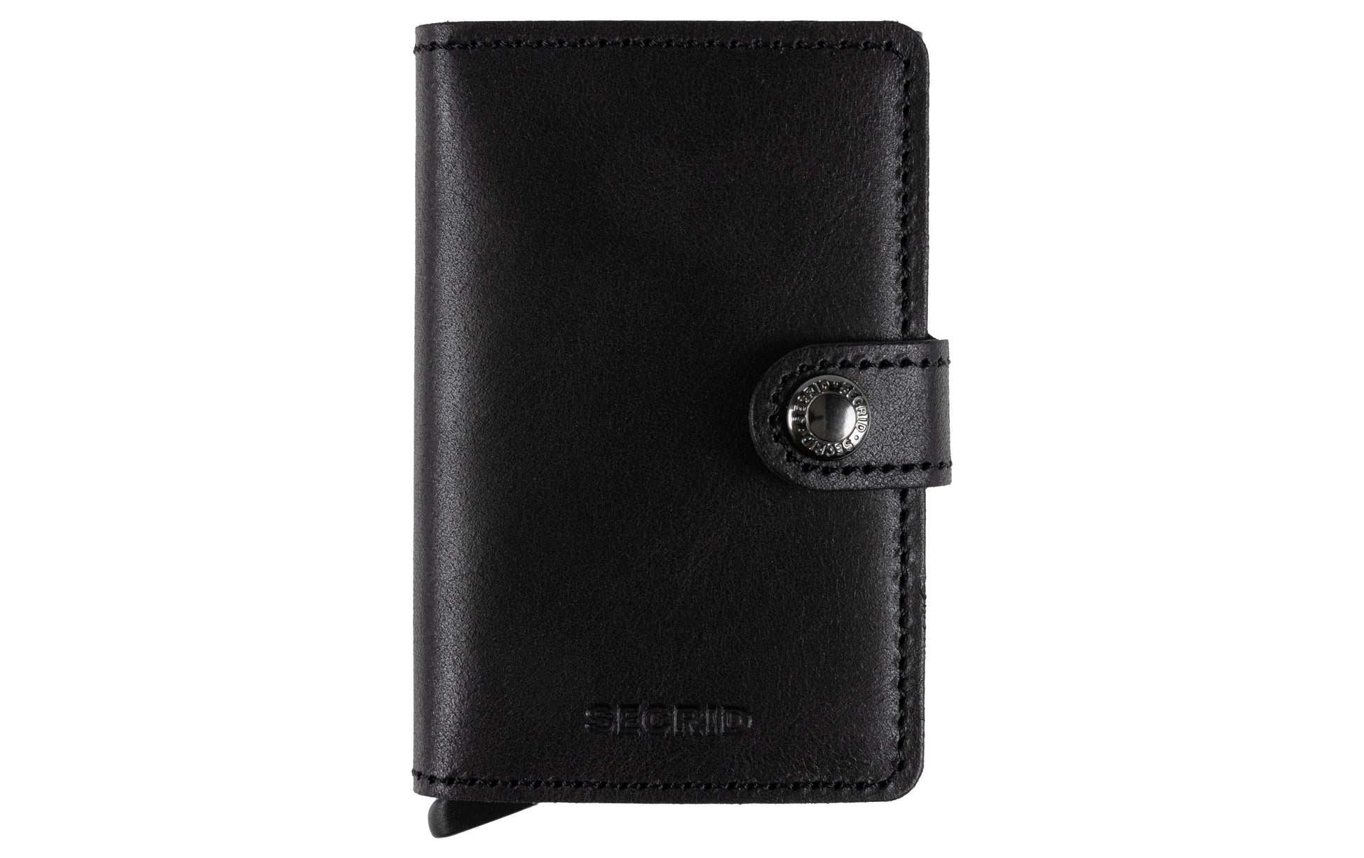 Secrid Miniwallet – RFID-Schutz, bis 10 Karten – 65×102×21 mm – Aluminium/Leder – Schwarz matt