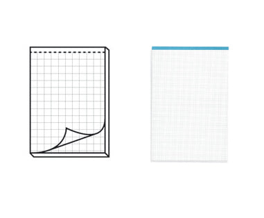 Elco Notizblock A4, 4 mm kariert, Klammerheftung, 100 Blatt, perforiert, 65 g/m² – weiss