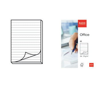 Elco Schreibblock, A4, liniert, Leimbindung, 50 Blatt, 70 g/m² – Weiss