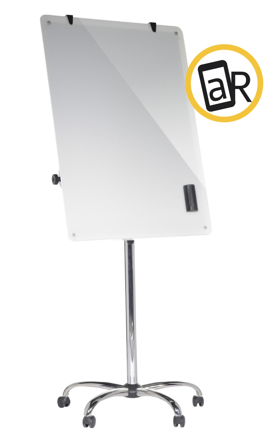 Bi-Office Glas-Flipchart – 70 × 100 cm, weiss, Hartglas