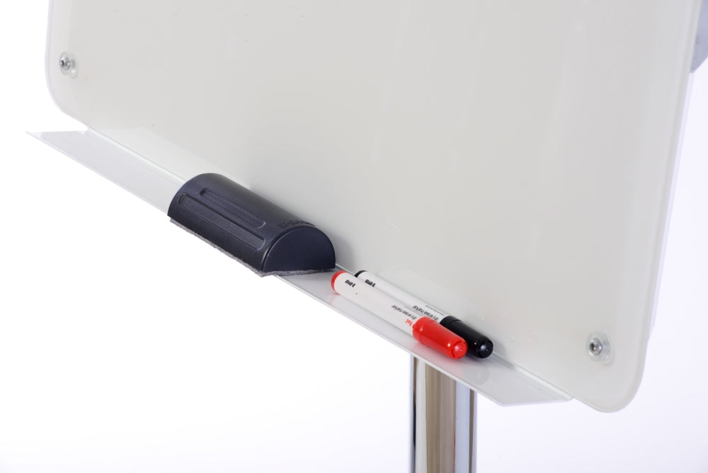 Bi-Office Glas-Flipchart – 70 × 100 cm, weiss, Hartglas