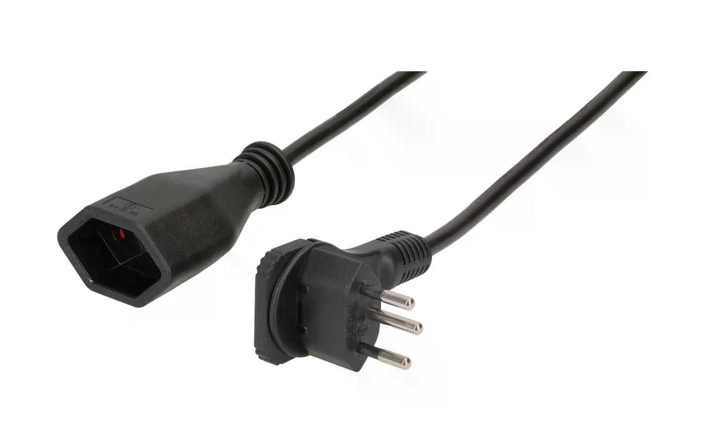 Max Hauri AG Max Hauri Verlängerungskabel – T13–T13, 1 m, 3×1 mm², Flachstecker, Schwarz