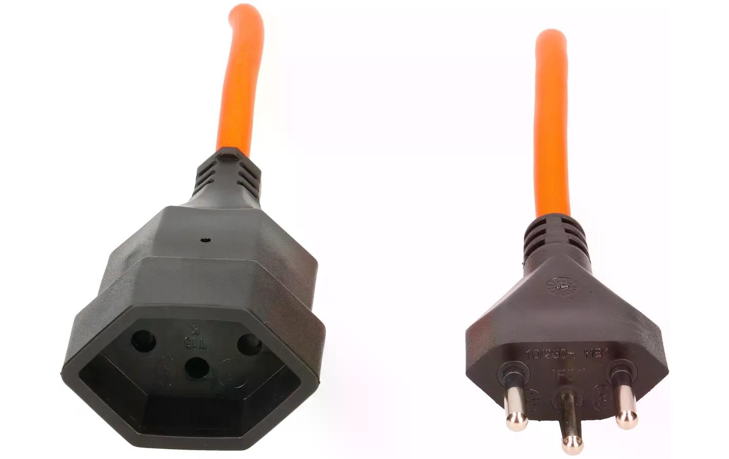 Max Hauri AG Max Hauri Verlängerungskabel – T12–T13, 25 m, mit Kinderschutz, 3×1,5 mm², Orange