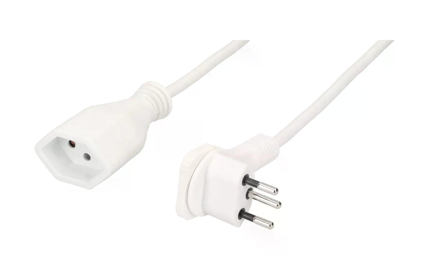 Max Hauri AG Max Hauri Verlängerungskabel, T12–T13, 1 m, 1 mm², Kinderschutz – Weiss