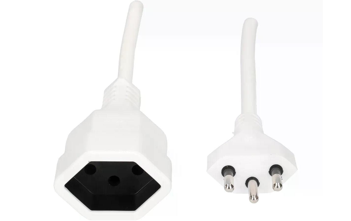 Max Hauri AG Max Hauri Verlängerungskabel T12–T13, 0,25 m, 1 mm², mit Kinderschutz, angespritzt – weiss