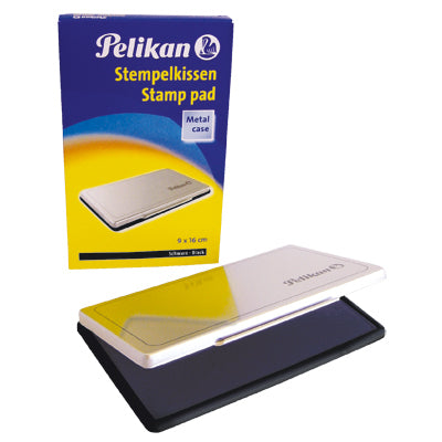 Pelikan Stempelkissen – Metall, 160 × 90 mm, Schwarz, getränkt