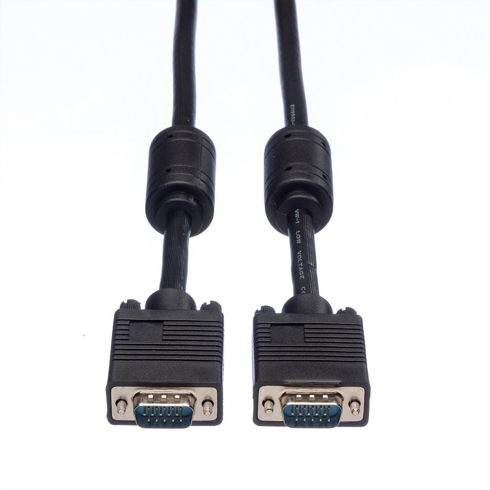ROLINE VGA Kabel – 10 m – geflochten, verriegelbar
