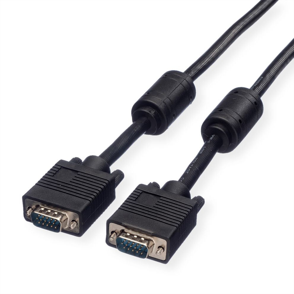 ROLINE VGA Kabel – 10 m – geflochten, verriegelbar