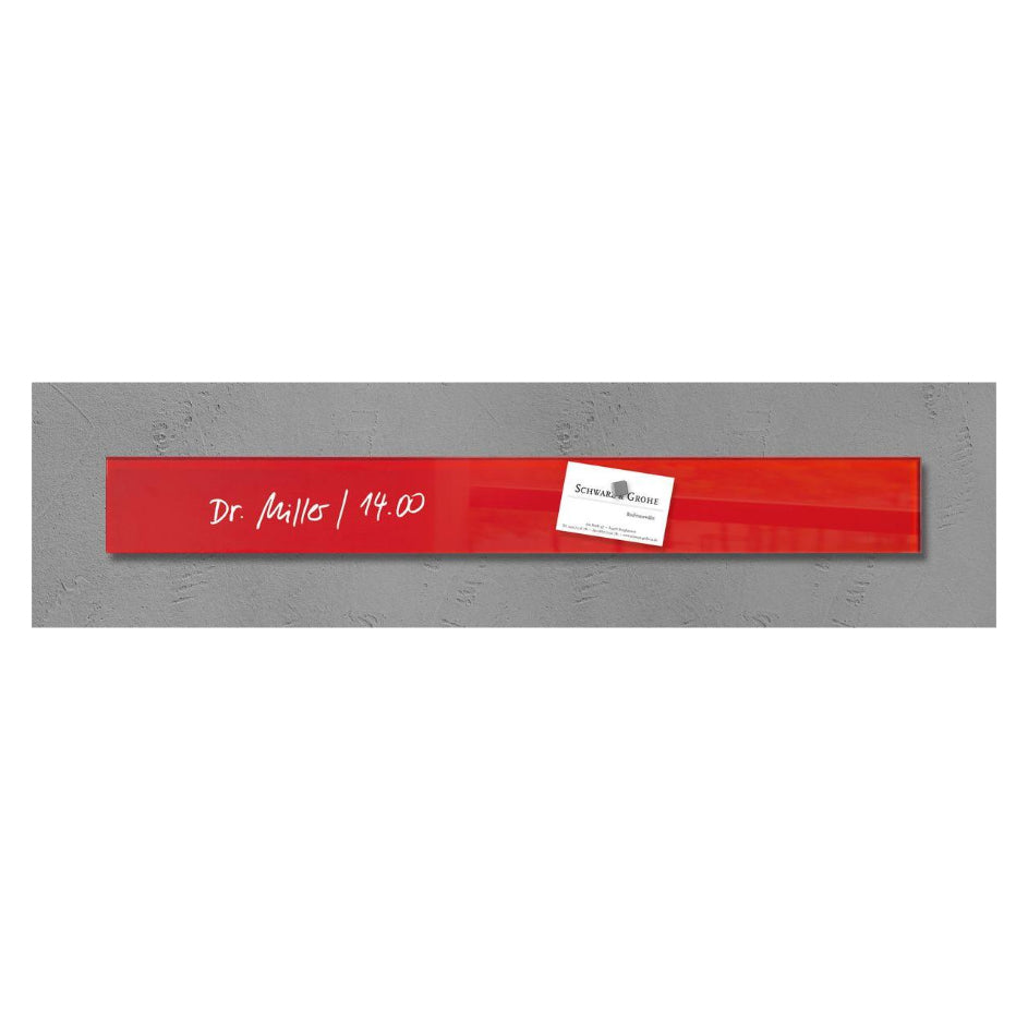 Sigel Whiteboard – 6,5 × 55 cm, Glas, magnetisch, Wandmontage, inkl. Montagesatz und Magnete