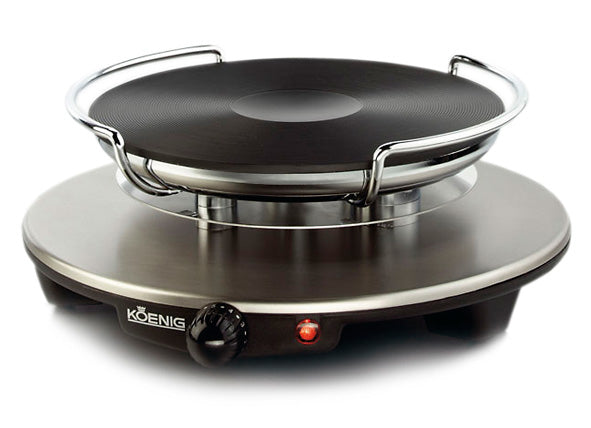 Koenig Fondue-Set B02175 – Edelstahl, 1500 W – elektrisch – silber