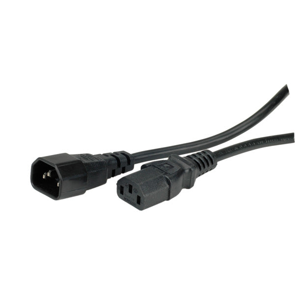 VALUE Netzkabel – IEC C14 zu IEC C13, 1 m, 250 V/10 A, schwarz