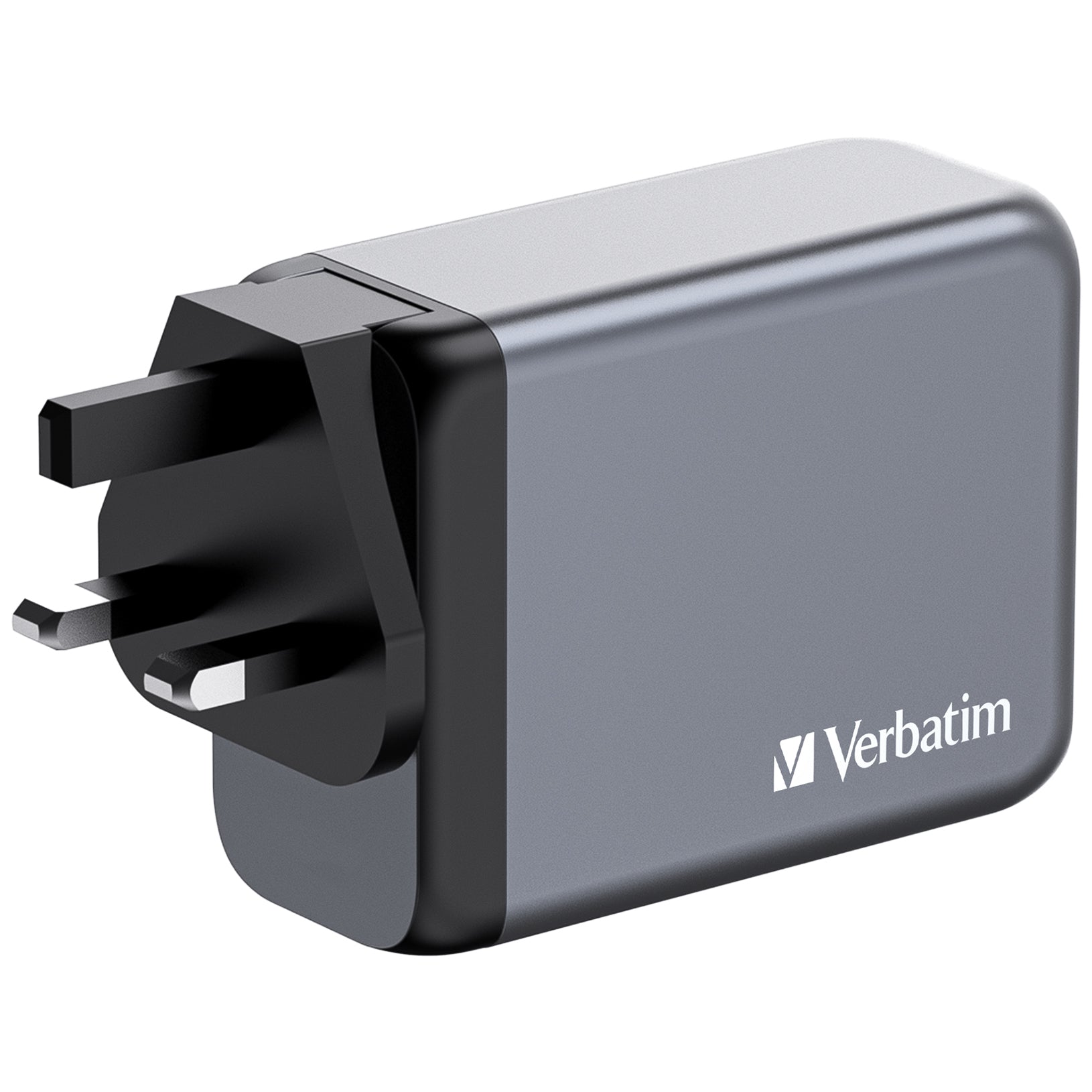 Verbatim GaN 4-Port USB-Ladegerät 200 W – USB-C×3, USB-A×1 – PD 3.0, PPS, QC 3.0, GaN – EU/UK/US-Adapter