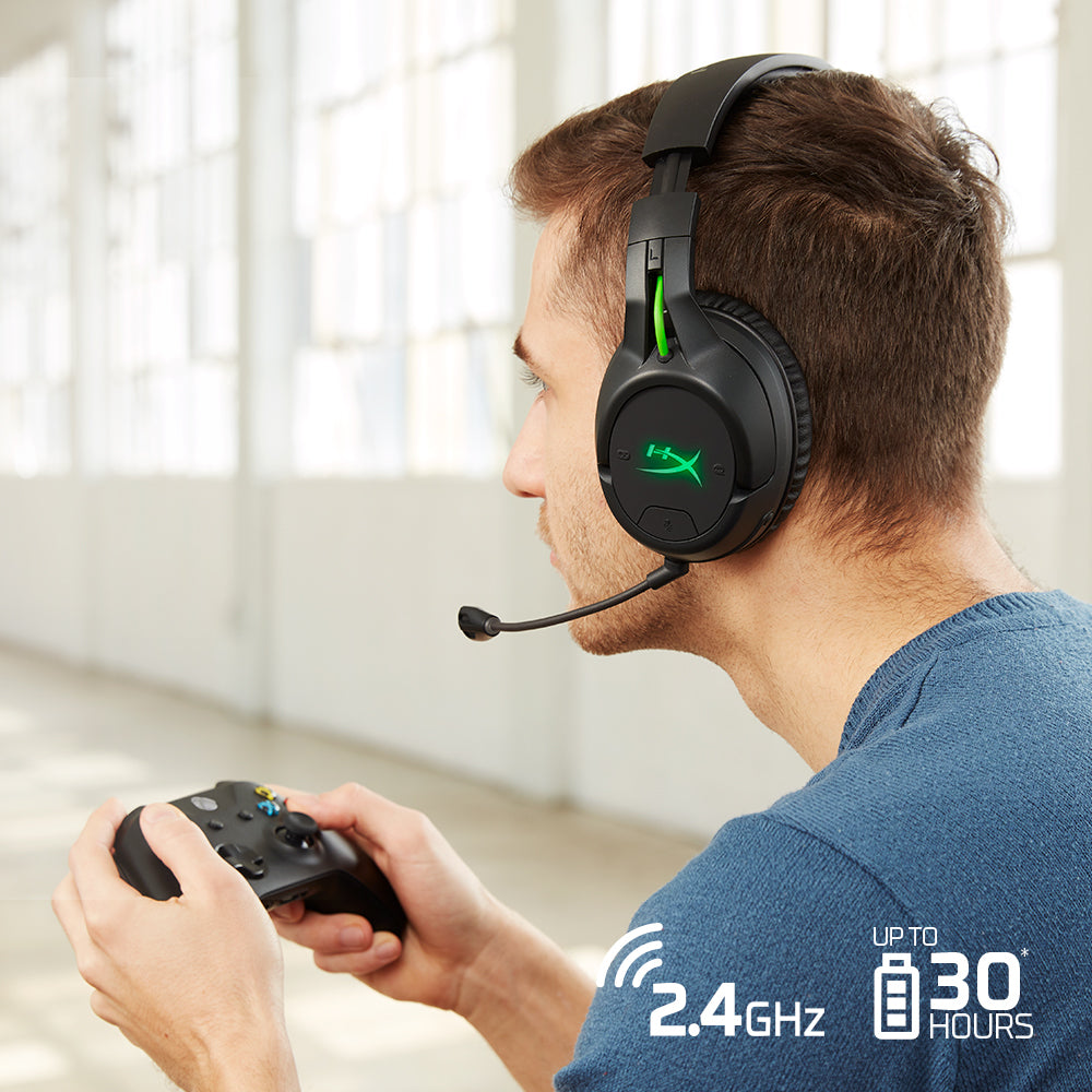 HyperX CloudX Flight HX-HSCFX-BK W Gaming-Headset – On-Ear, Stereo, BT, für Xbox, Schwarz/Grün
