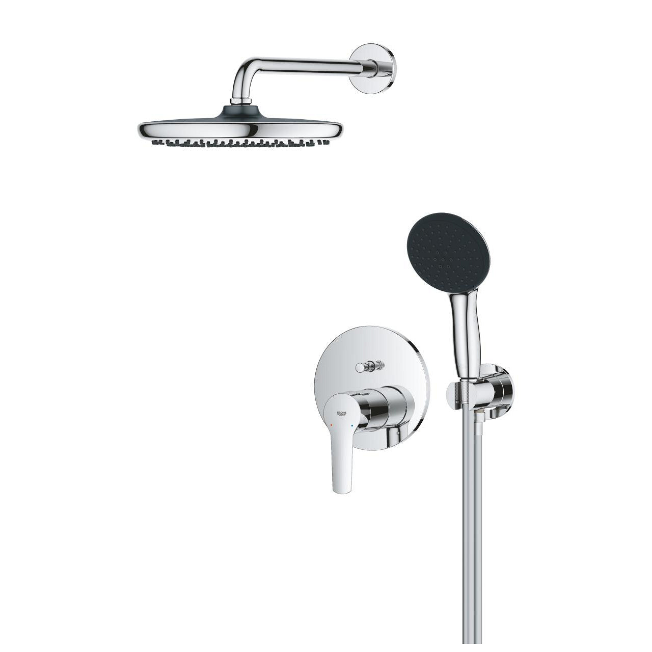 GROHE Duschsystem Start – Schlauch 150 cm, Metall, Umschaltdrehgriff, Chrom