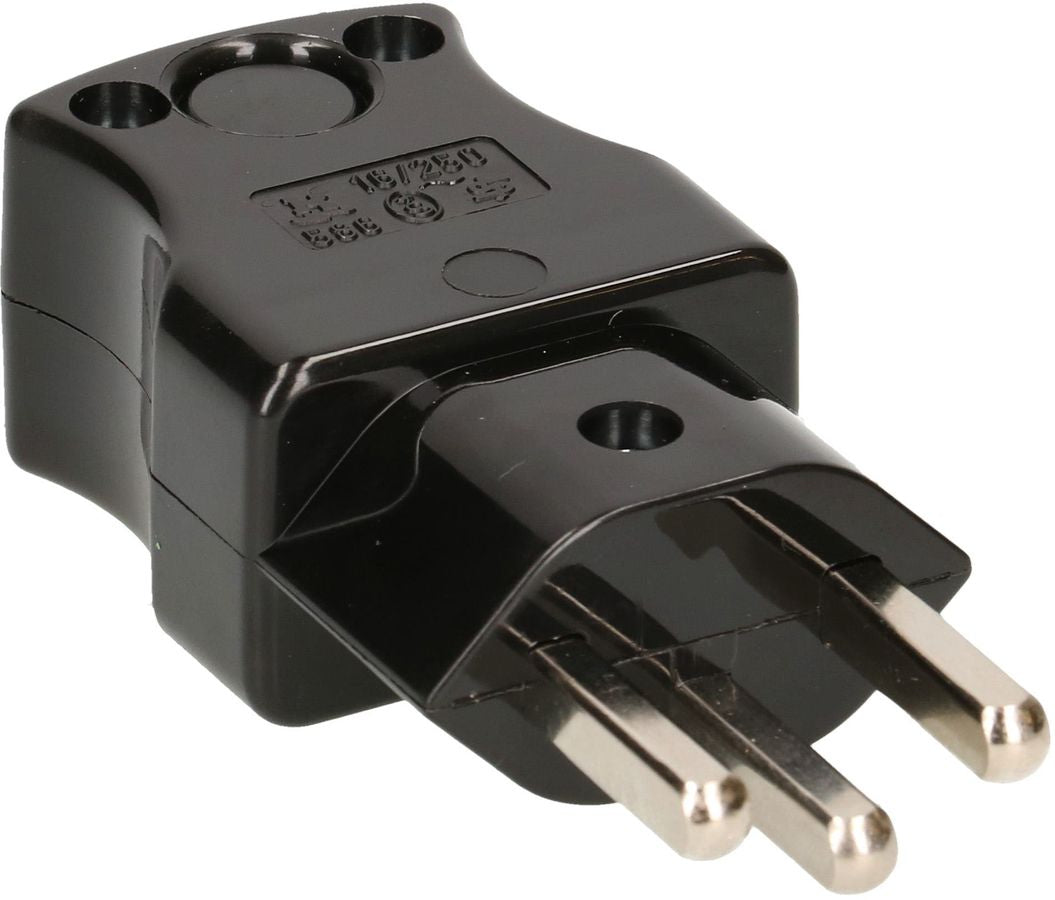 Max Hauri AG Max Hauri Montagestecker T23, 16 A 230 V, Schraubklemme, 36×77×24 mm – schwarz