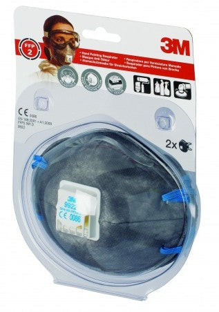 3M Einwegmaske FFP2 NR D mit Ausatemventil für Handlackierarbeiten Dunkelgrau – 2 Stück
