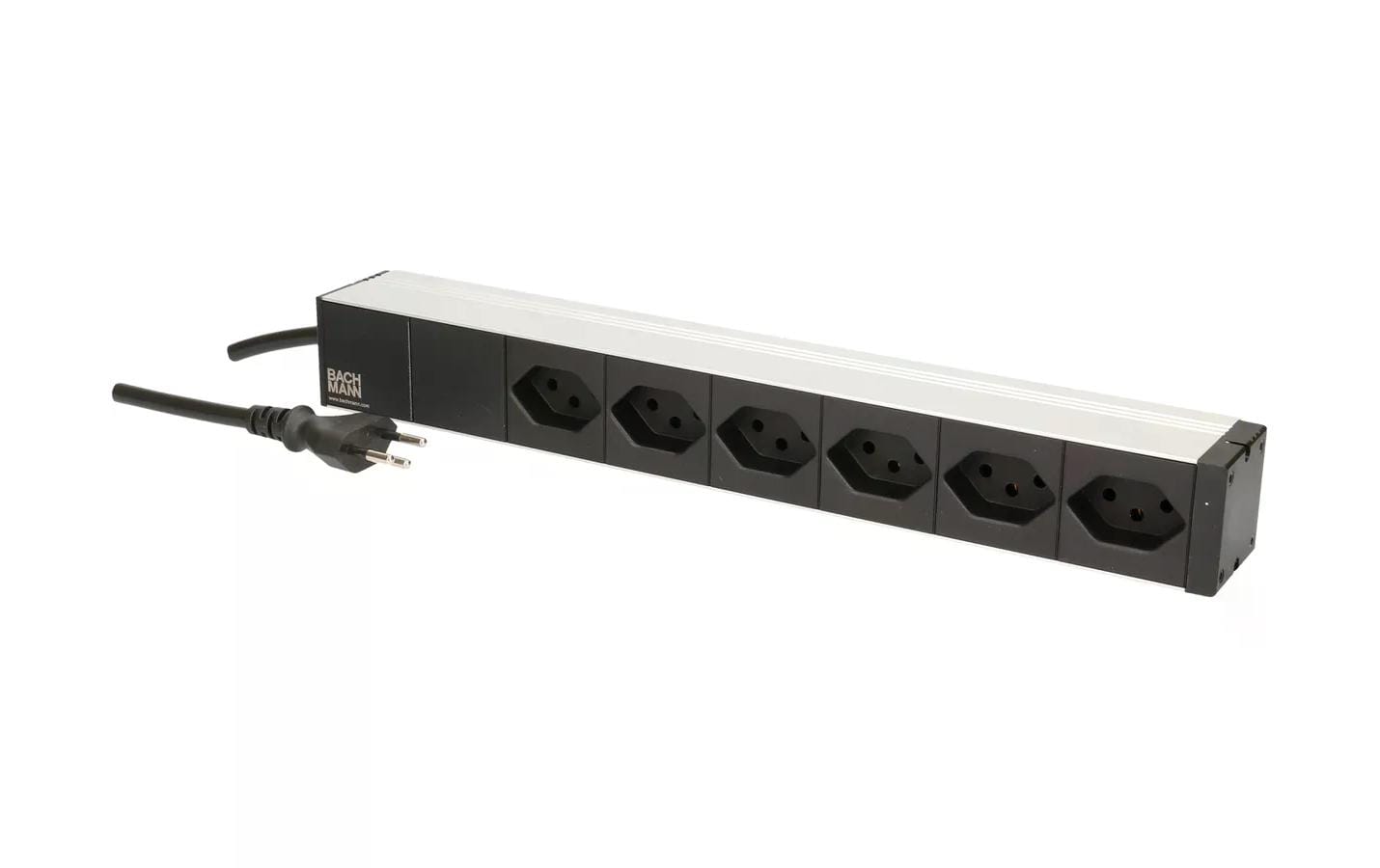 Bachmann PDU ALU Rack-PDU Basic, 19" 1U, 6×T13, Eingang T13, 3 m – schwarz