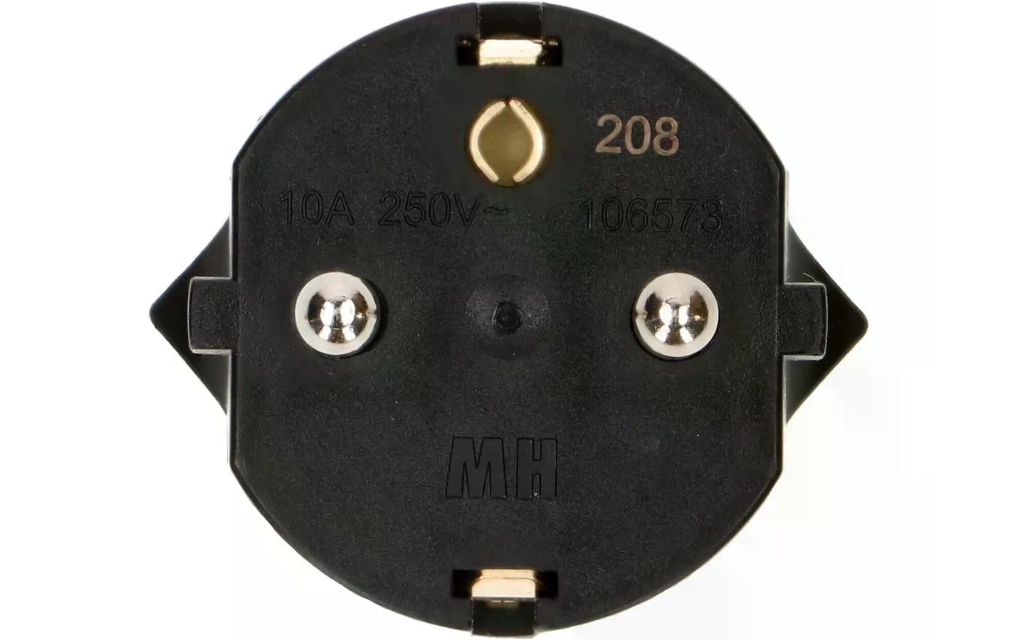 Max Hauri AG 163655 Fixadapter T13 zu Schuko – 230 V, 10 A, 3-polig, Schwarz