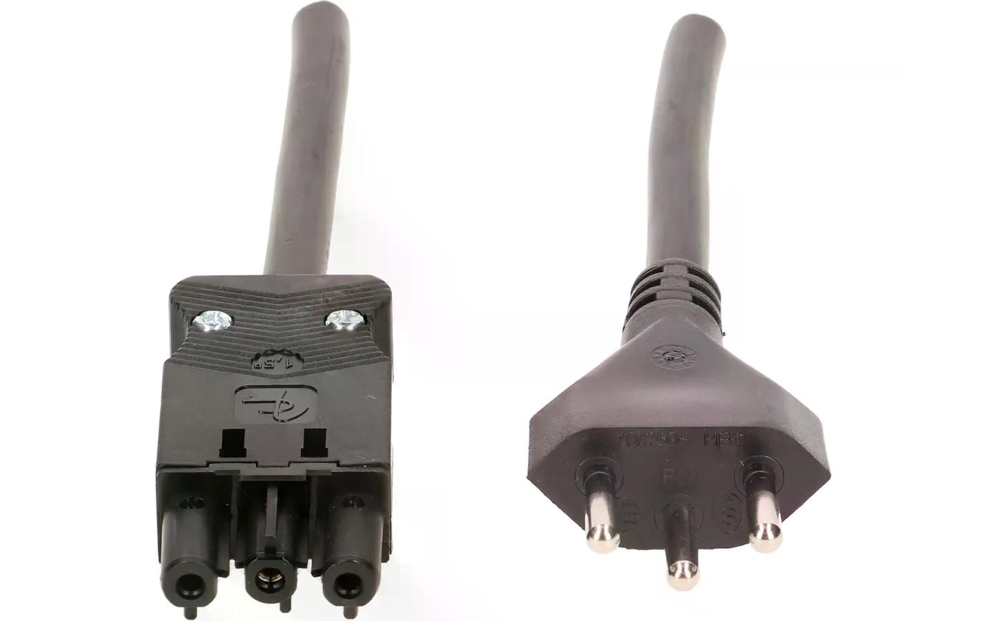 Max Hauri AG Netzkabel, T12 auf GST18I3, montiert, 10 m, Schwarz, 139975